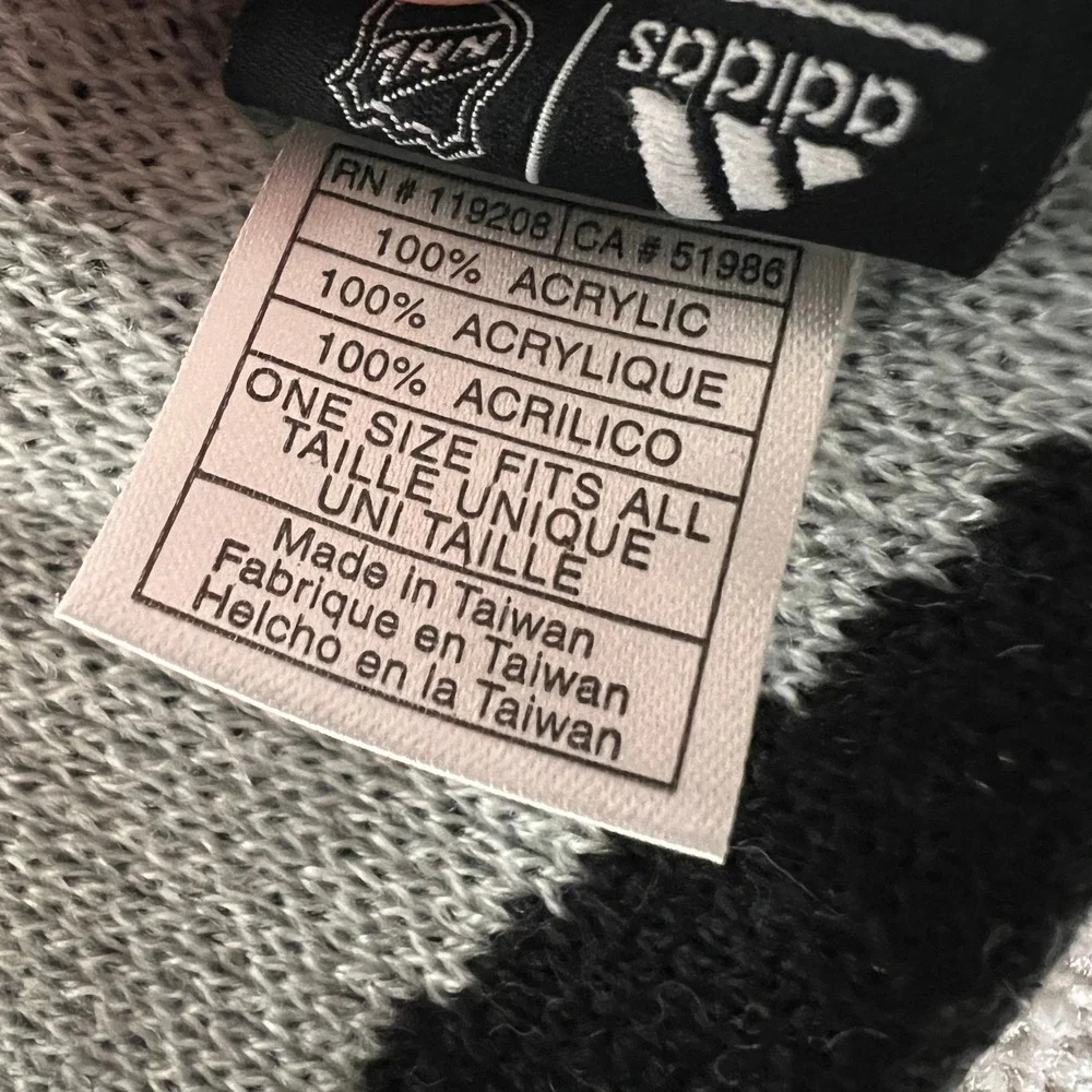 Adidas LA Kings NHL Knit Scarf Black Silver Geometric